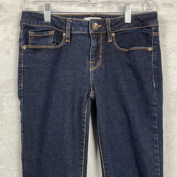 Bullhead Women's Jeans 7 Long Slim Boot Dark Wash Stretch Denim Low Rise Y2K - Picture 4 of 15